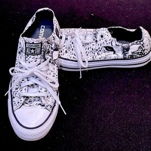 Black & White tiger print converse